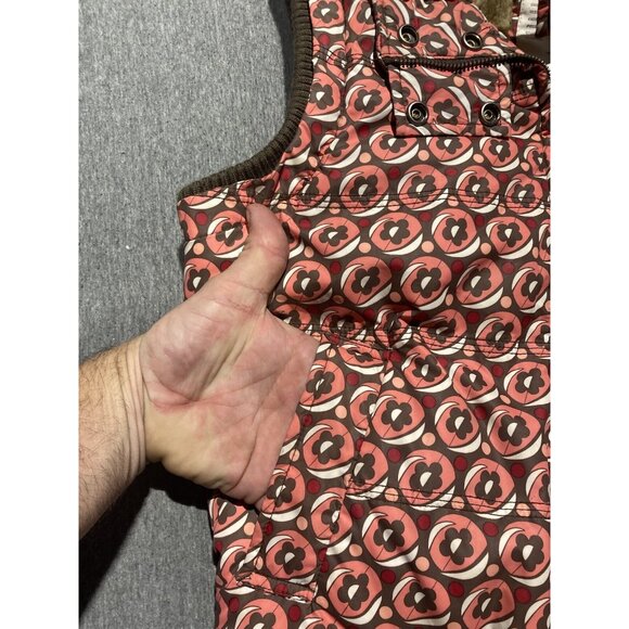 Aeropostale Hooded Vest Women’s Size Medium Brown/ Coral - Picture 6 of 8